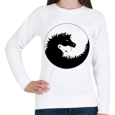 PRINTFASHION Lovas jin-jang - Női pulóver - Fehér