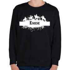 PRINTFASHION Lovas minta - Névvel, fehér - Gyerek pulóver - Fekete gyerek pulóver, kardigán