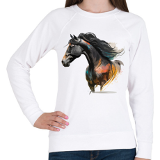 PRINTFASHION Lovas - Női pulóver - Fehér