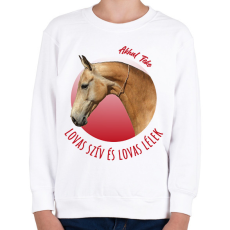 PRINTFASHION Lovas szív - Akhal Teke - Gyerek pulóver - Fehér