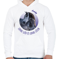 PRINTFASHION Lovas szív - Andalúz - Férfi kapucnis pulóver - Fehér férfi pulóver, kardigán