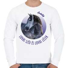 PRINTFASHION Lovas szív - Andalúz - Férfi pulóver - Fehér férfi pulóver, kardigán