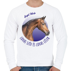 PRINTFASHION Lovas szív - Angol Telivér - Férfi pulóver - Fehér