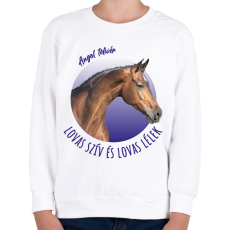PRINTFASHION Lovas szív - Angol Telivér - Gyerek pulóver - Fehér