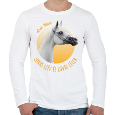 PRINTFASHION Lovas szív - Arab Telivér - Férfi hosszú ujjú póló - Fehér férfi póló
