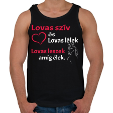 PRINTFASHION Lovas szív és lovas lélek... - Férfi atléta - Fekete atléta, trikó