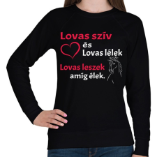 PRINTFASHION Lovas szív és lovas lélek... - Női pulóver - Fekete női pulóver, kardigán