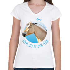 PRINTFASHION Lovas szív - Fjord - Női V-nyakú póló - Fehér női póló