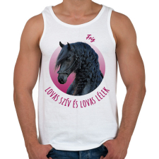 PRINTFASHION Lovas szív - Fríz - Férfi atléta - Fehér atléta, trikó