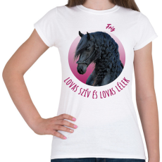 PRINTFASHION Lovas szív - Fríz - Női póló - Fehér