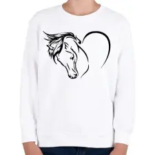 PRINTFASHION Lovas szív - Gyerek pulóver - Fehér gyerek pulóver, kardigán