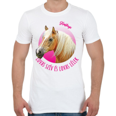 PRINTFASHION Lovas szív - Haflingi - Férfi póló - Fehér