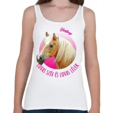 PRINTFASHION Lovas szív - Haflingi - Női atléta - Fehér női trikó