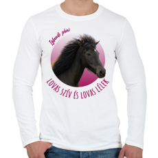 PRINTFASHION Lovas szív - Izlandi póni - Férfi hosszú ujjú póló - Fehér