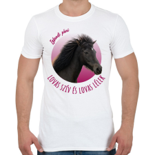 PRINTFASHION Lovas szív - Izlandi póni - Férfi póló - Fehér férfi póló