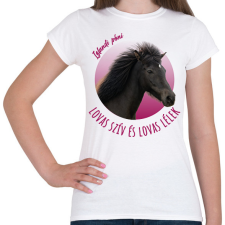 PRINTFASHION Lovas szív - Izlandi póni - Női póló - Fehér női póló