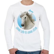 PRINTFASHION Lovas szív - Lipicai - Férfi hosszú ujjú póló - Fehér férfi póló