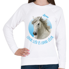 PRINTFASHION Lovas szív - Lipicai - Női pulóver - Fehér női pulóver, kardigán