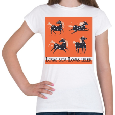 PRINTFASHION Lovas szív, lovas lélek - 4 ló - Női póló - Fehér női póló