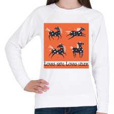 PRINTFASHION Lovas szív, lovas lélek - 4 ló - Női pulóver - Fehér női pulóver, kardigán