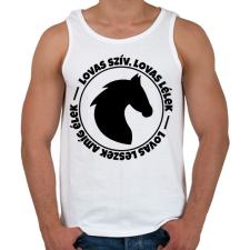 PRINTFASHION Lovas szív, Lovas lélek - Férfi atléta - Fehér atléta, trikó