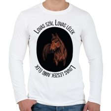 PRINTFASHION Lovas szív Lovas lélek - Férfi hosszú ujjú póló - Fehér férfi póló