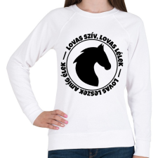 PRINTFASHION Lovas szív, Lovas lélek - Női pulóver - Fehér női pulóver, kardigán