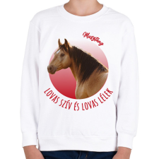PRINTFASHION Lovas szív - Musztáng - Gyerek pulóver - Fehér gyerek pulóver, kardigán