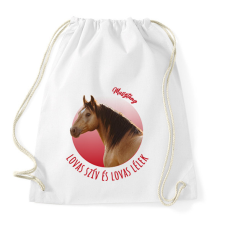 PRINTFASHION Lovas szív - Musztáng - Sportzsák, Tornazsák - Fehér tornazsák