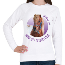 PRINTFASHION Lovas szív - Shetlandi póni - Női pulóver - Fehér női pulóver, kardigán