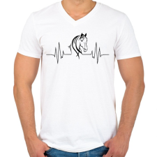 PRINTFASHION Lovas szívdobbanás - Férfi V-nyakú póló - Fehér férfi póló