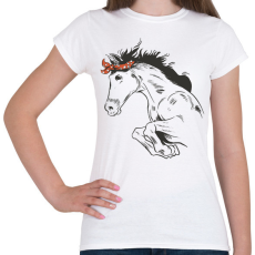 PRINTFASHION Lovas ugrás - Női póló - Fehér