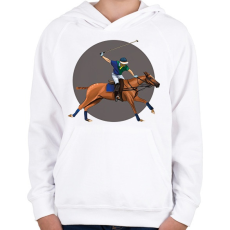 PRINTFASHION Lovaspóló - Gyerek kapucnis pulóver - Fehér