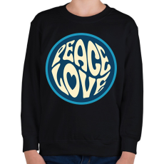PRINTFASHION Love and Peace - Hippie - Gyerek pulóver - Fekete