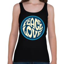 PRINTFASHION Love and Peace - Hippie - Női atléta - Fekete női trikó