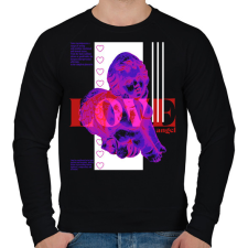 PRINTFASHION Love angel - Férfi pulóver - Fekete férfi pulóver, kardigán