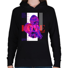 PRINTFASHION Love angel - Női kapucnis pulóver - Fekete