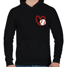 PRINTFASHION Love baseball - Férfi kapucnis pulóver - Fekete férfi pulóver, kardigán