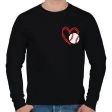 PRINTFASHION Love baseball - Férfi pulóver - Fekete férfi pulóver, kardigán