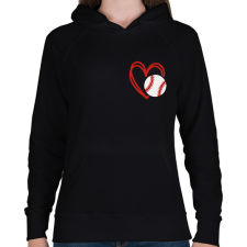 PRINTFASHION Love baseball - Női kapucnis pulóver - Fekete női pulóver, kardigán