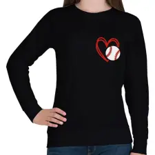 PRINTFASHION Love baseball - Női pulóver - Fekete női pulóver, kardigán