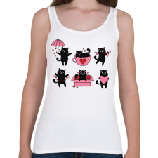 PRINTFASHION Love cats - Női atléta - Fehér női trikó