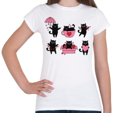 PRINTFASHION Love cats - Női póló - Fehér női póló