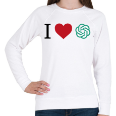 PRINTFASHION Love ChatGPT - Női pulóver - Fehér