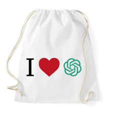PRINTFASHION Love ChatGPT - Sportzsák, Tornazsák - Fehér tornazsák