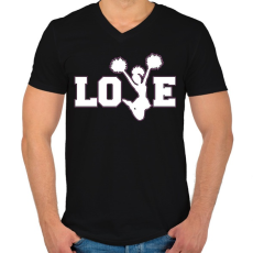 PRINTFASHION Love Cheerleading - Férfi V-nyakú póló - Fekete