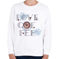 PRINTFASHION Love Coffee - Gyerek pulóver - Fehér