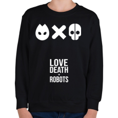 PRINTFASHION Love Death and Robots logo - Gyerek pulóver - Fekete