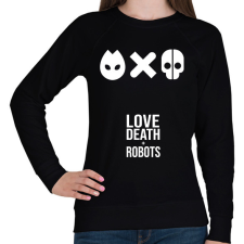 PRINTFASHION Love Death and Robots logo - Női pulóver - Fekete női pulóver, kardigán