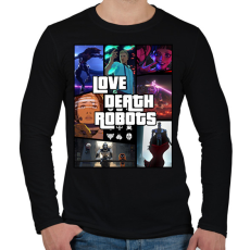 PRINTFASHION Love Death & Robots - Férfi hosszú ujjú póló - Fekete